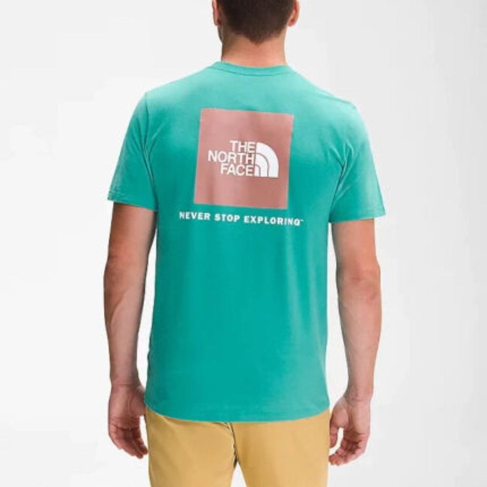 The North Face Men's Small  Box Tee Porcelain Green/ Rose Dawn